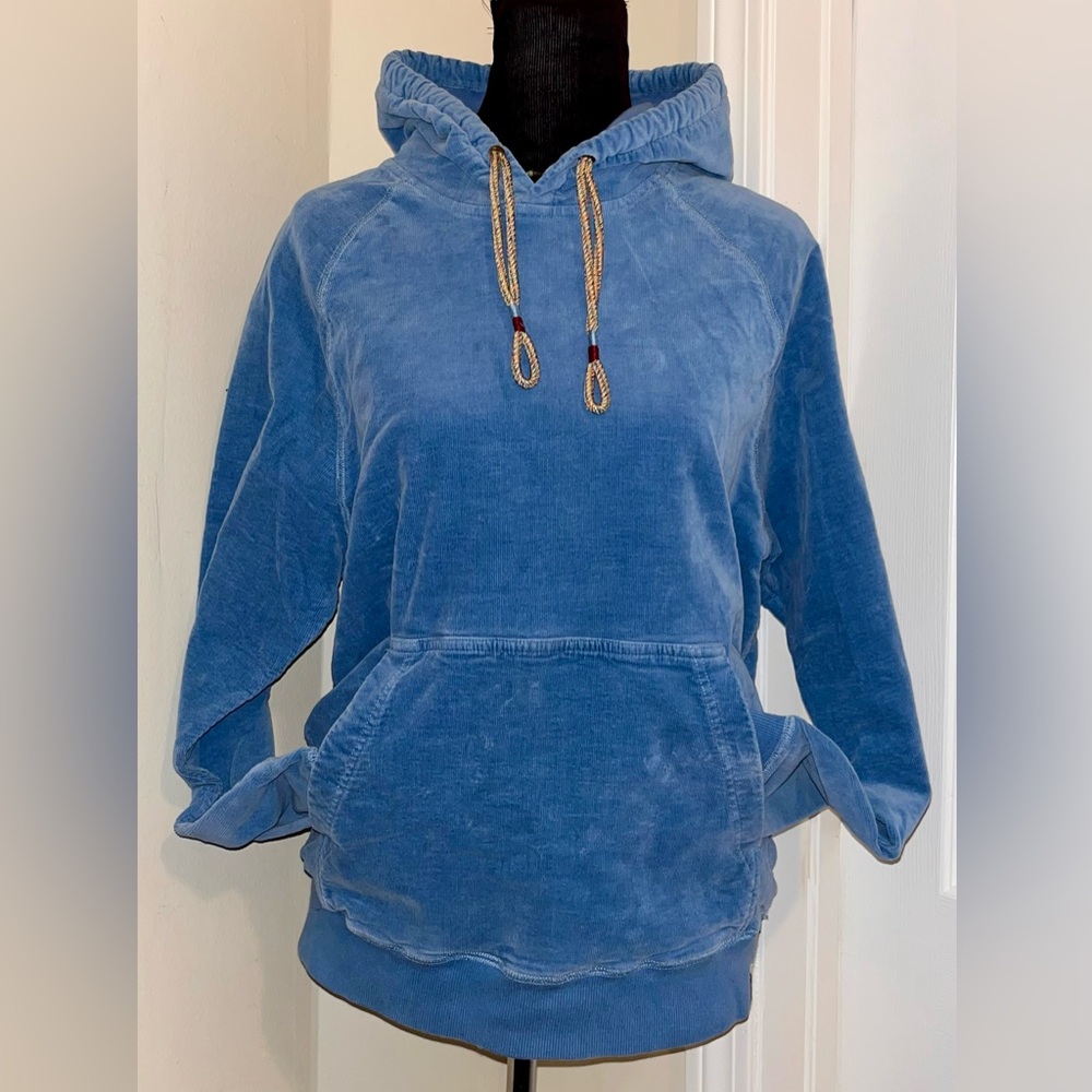 Unisex Scotch & Soda Corduroy Blue Hooded Sweatshirt